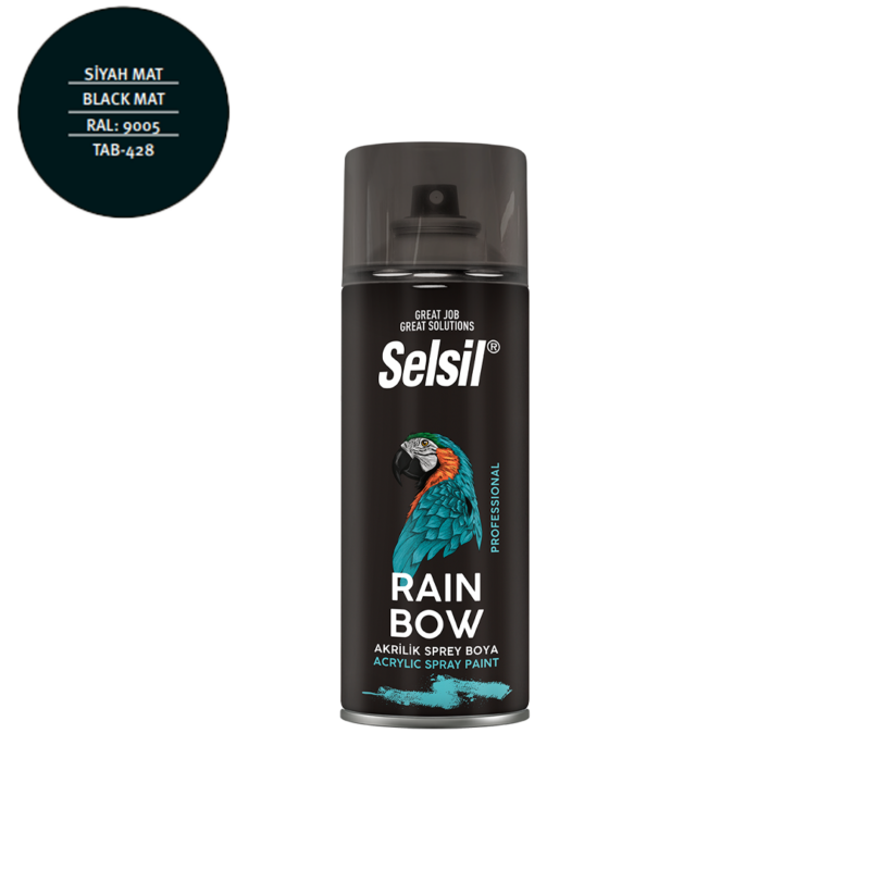 Selsil Rainbow Mat Siyah Sprey Boya 400ml